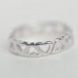 925 Sterling Silver All Around Hearts Adjustable Ring Band