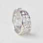 925 Sterling Silver Openwork Vintage Flower Adjustable Ring Band
