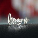 925 Sterling Silver Wire-Handcrafted "Love" word Adjustable Ring Band