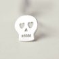 Tiny Loving Skull Earrings Stud in Matte Sterling Silver