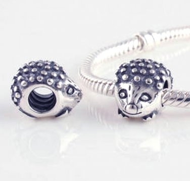 925 Sterling Silver Hedgehog Charm - fits European Beads Bracelets