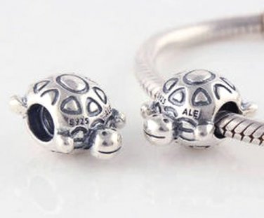 925 Sterling Silver Turtle Charm - fits European Beads Bracelets