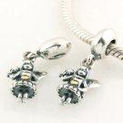 925 Sterling Silver Fairy Pendant Charm - fits European Beads Bracelets