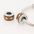 Sterling Silver Champagne Floral Spacer Charm - fits European Beads Bracelets