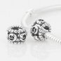 925 Sterling Silver Abstract Roses Spacer Charm - fits European Beads Bracelets