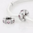 Sterling Silver Pink Northern Light Spacer Charm - fits European Beads Bracelets