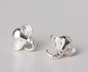 Tiny Elephant Earrings Stud in Sterling Silver
