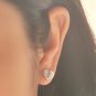 Basic Broken Heart Earrings Stud in Matte Sterling Silver