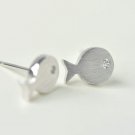 Basic Whale Fish Earrings Stud in Sterling Silver