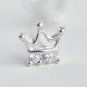 Small Cubic Crown Earrings Stud in Sterling Silver