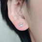 Small Cubic Crown Earrings Stud in Sterling Silver