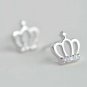 Mini Princess Crown Earrings Stud in Sterling Silver