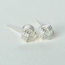 Mini Knot Ball Earrings Stud in Sterling Silver