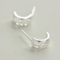 Openwork Lace Curve Earrings Stud in Sterling Silver