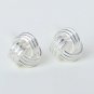 Mini Knot Ball Earrings Stud in Sterling Silver