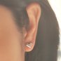 Mini Faceted Heart Love Earrings Stud in Matte Sterling Silver