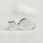 Mini Cat & Fish Bones Earrings Stud in Sterling Silver