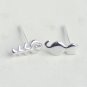 Mini Cat & Fish Bones Earrings Stud in Sterling Silver