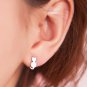 Mini Cat & Fish Bones Earrings Stud in Sterling Silver