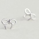 Simple Knot Ribbon Earrings Stud in Sterling Silver