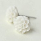 Mini White Lotus Flower with Sterling Silver Post
