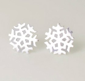 Basic Mini Snowflake Earrings Stud in Sterling Silver