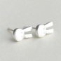 Cute Mini Bunny Rabbit Earrings Stud in Matte Sterling Silver