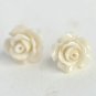 Mini Ivory Rose Flower with Sterling Silver Post