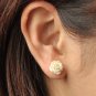 Mini Ivory Rose Flower with Sterling Silver Post