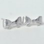 Basic Tiny Bow Tie Earrings Stud in Matte Sterling Silver