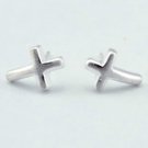 Back to Basic - Cross Earrings Stud in Matte Sterling Silver