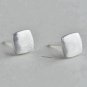 Back To Basic - Square Earrings Stud in Matt Sterling Silver