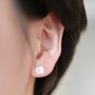 Back To Basic - Square Earrings Stud in Matt Sterling Silver
