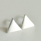 Back to Basic - Triangle Earrings Stud in Matte Sterling Silver