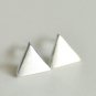 Back to Basic - Triangle Earrings Stud in Matte Sterling Silver