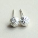 Tiny Sparkling Ball Earrings Stud in Sterling Silver