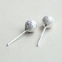 Tiny Sparkling Ball Earrings Stud in Sterling Silver