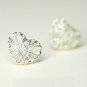 Mini Love Heart Wire Wrapped Mesh Earrings Stud in Sterling Silver