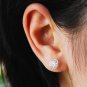 Mini Love Heart Wire Wrapped Mesh Earrings Stud in Sterling Silver