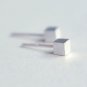 Back to Basic - Simple Square Cube Earrings Stud in Sterling Silver