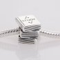 925 Sterling Silver Study Book Charm - fits European Beads Bracelets