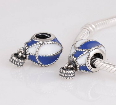 925 Sterling Silver Hot Air Balloon Pendant Charm - fits European Beads Bracelets