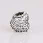 925 Sterling Silver Pave Heart Charm - fits European Beads Bracelets