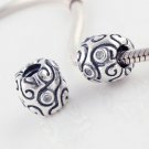 925 Sterling Silver Sparkling Frills Charm - fits European Beads Bracelets
