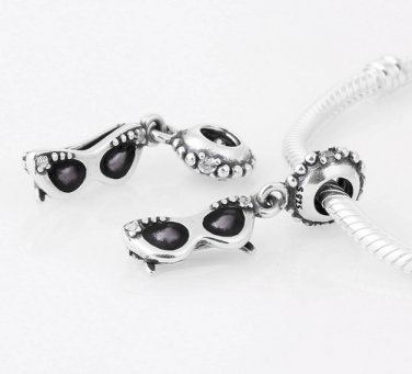 925 Sterling Silver Sunglasses Pendant Charm - fits European Beads Bracelets