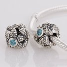 925 Sterling Silver Sparkling Starfish Charm - fits European Beads Bracelets