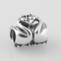 925 Sterling Silver Swan Embrace Charm -fits European Beads Bracelets