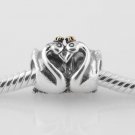 925 Sterling Silver Swan Embrace Charm -fits European Beads Bracelets