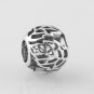 925 Sterling Silver Openwork Autumn Leaf Charm - fits European Beads Bracelets