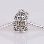 925 Sterling Silver Bird Cage Charm - fits European Beads Bracelets
